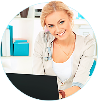 Woman Using a Computer Woman Using a Computer